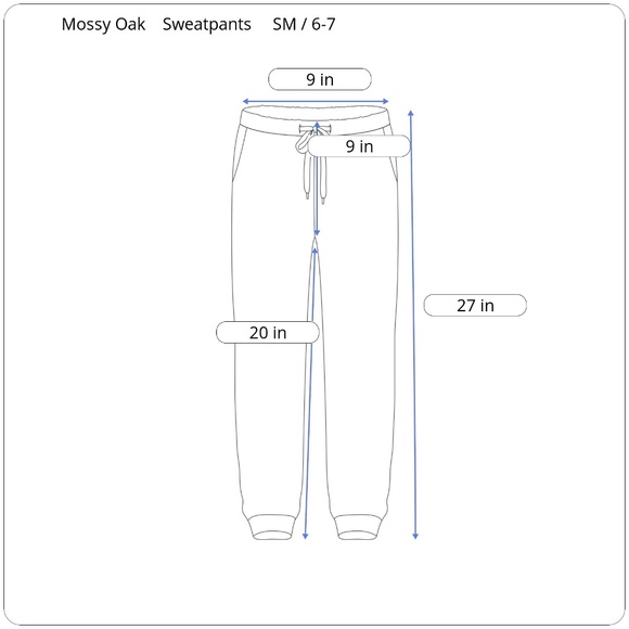 Mossy Oak Sweat Pants Boy's Camo SM / 6-7 - Picture 5 of 5